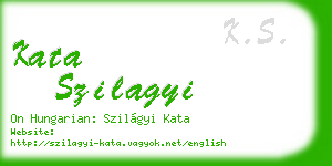 kata szilagyi business card